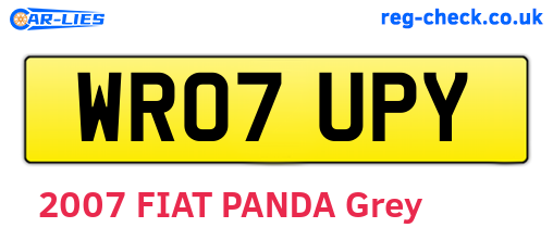 WR07UPY are the vehicle registration plates.