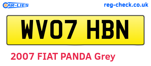 WV07HBN are the vehicle registration plates.