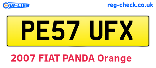 PE57UFX are the vehicle registration plates.