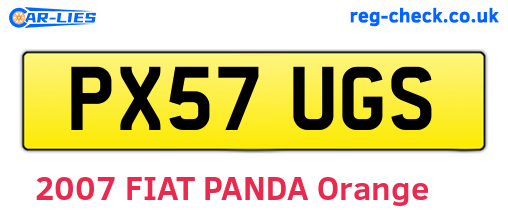 PX57UGS are the vehicle registration plates.