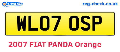 WL07OSP are the vehicle registration plates.
