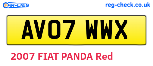 AV07WWX are the vehicle registration plates.