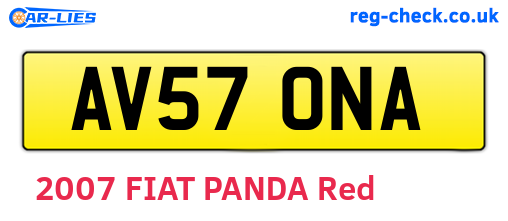 AV57ONA are the vehicle registration plates.