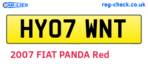 HY07WNT are the vehicle registration plates.