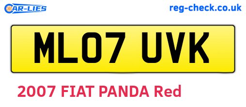 ML07UVK are the vehicle registration plates.