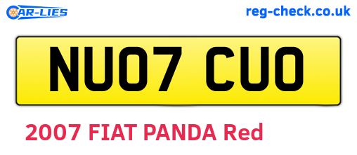 NU07CUO are the vehicle registration plates.