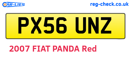PX56UNZ are the vehicle registration plates.