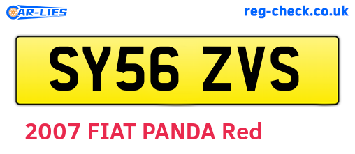 SY56ZVS are the vehicle registration plates.