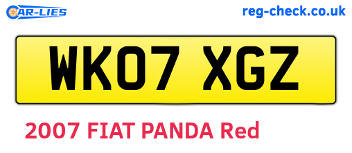 WK07XGZ are the vehicle registration plates.