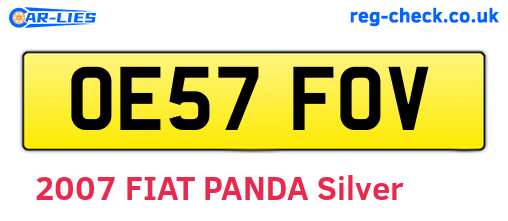 OE57FOV are the vehicle registration plates.