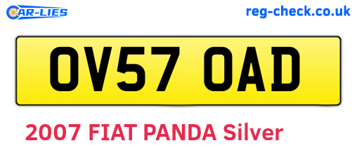 OV57OAD are the vehicle registration plates.