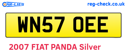 WN57OEE are the vehicle registration plates.