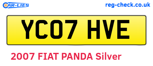 YC07HVE are the vehicle registration plates.