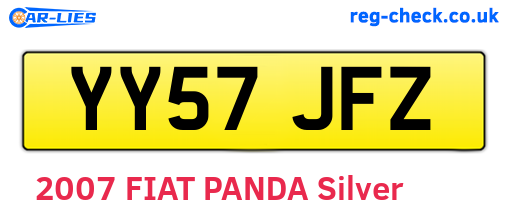 YY57JFZ are the vehicle registration plates.
