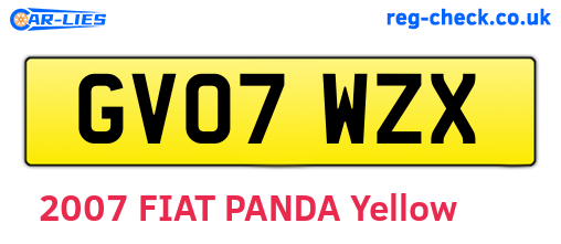 GV07WZX are the vehicle registration plates.