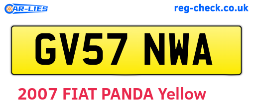 GV57NWA are the vehicle registration plates.