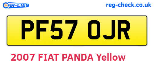 PF57OJR are the vehicle registration plates.