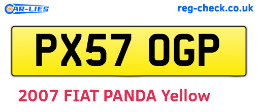 PX57OGP are the vehicle registration plates.