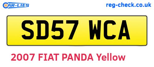 SD57WCA are the vehicle registration plates.