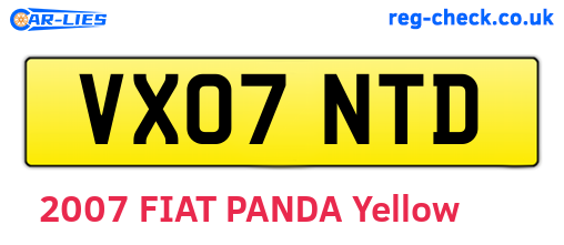 VX07NTD are the vehicle registration plates.