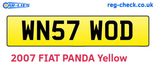 WN57WOD are the vehicle registration plates.
