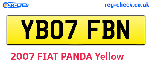 YB07FBN are the vehicle registration plates.
