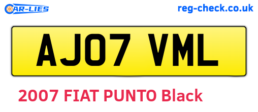 AJ07VML are the vehicle registration plates.