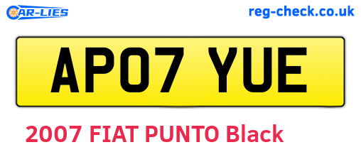 AP07YUE are the vehicle registration plates.