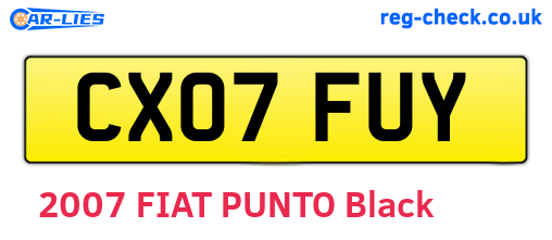 CX07FUY are the vehicle registration plates.