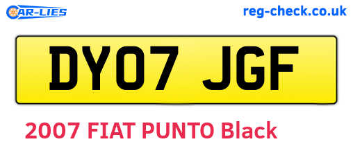DY07JGF are the vehicle registration plates.