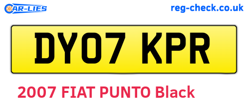 DY07KPR are the vehicle registration plates.
