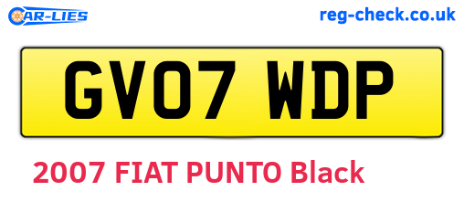 GV07WDP are the vehicle registration plates.