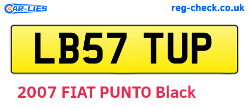 LB57TUP are the vehicle registration plates.