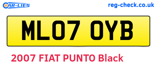 ML07OYB are the vehicle registration plates.
