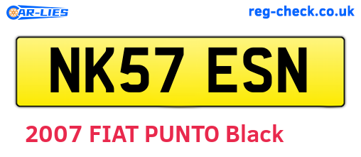 NK57ESN are the vehicle registration plates.