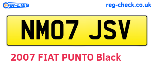 NM07JSV are the vehicle registration plates.