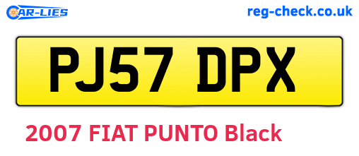 PJ57DPX are the vehicle registration plates.
