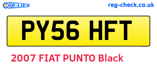 PY56HFT are the vehicle registration plates.