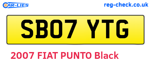 SB07YTG are the vehicle registration plates.