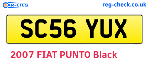 SC56YUX are the vehicle registration plates.