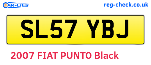 SL57YBJ are the vehicle registration plates.