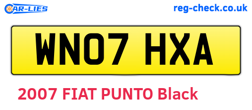 WN07HXA are the vehicle registration plates.
