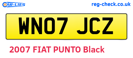 WN07JCZ are the vehicle registration plates.