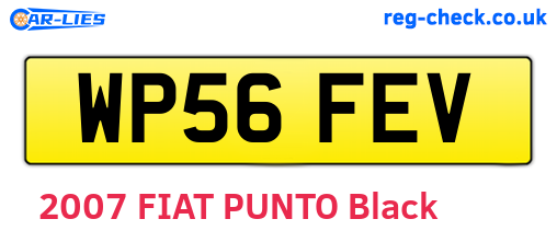 WP56FEV are the vehicle registration plates.