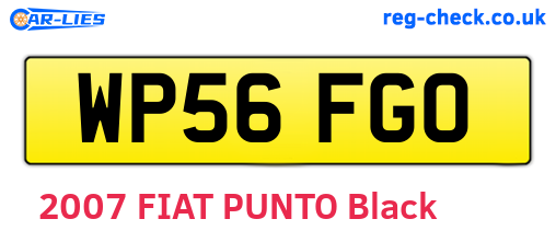 WP56FGO are the vehicle registration plates.