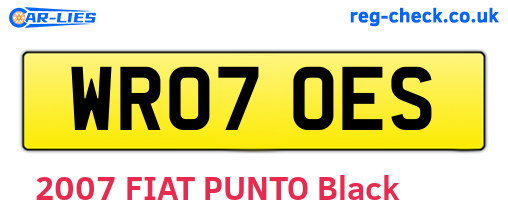 WR07OES are the vehicle registration plates.