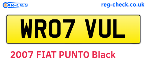 WR07VUL are the vehicle registration plates.