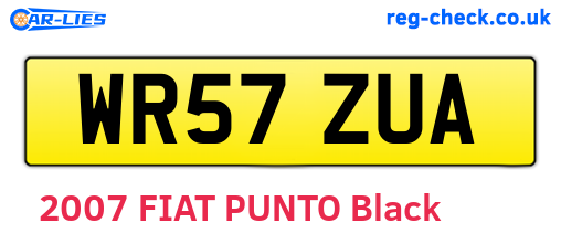 WR57ZUA are the vehicle registration plates.