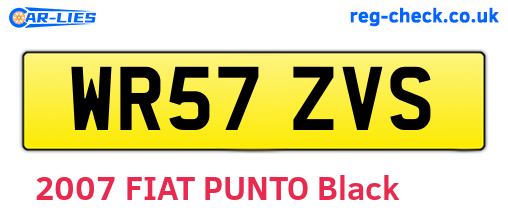 WR57ZVS are the vehicle registration plates.