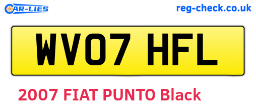WV07HFL are the vehicle registration plates.